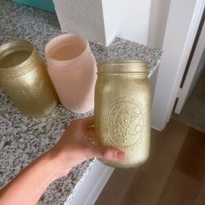 glitter mason jars